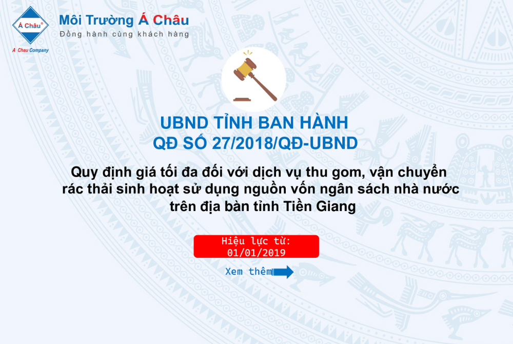 Giá dịch vụ thu gom và vận chuyển rác thải sinh hoạt trên địa bàn Tỉnh Tiền Giang!