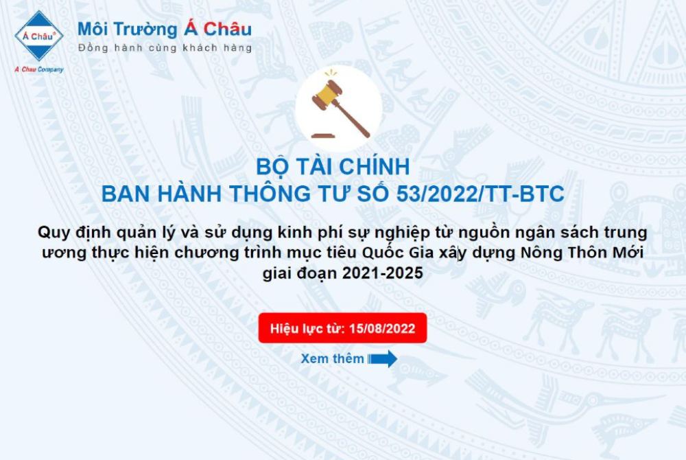 Thông tư số 53/2022/TT-BTC Quy định quản lý và sử dụng kinh phí sự nghiệp thực hiện xây dựng nông thôn mới giai đoạn 2021-2025