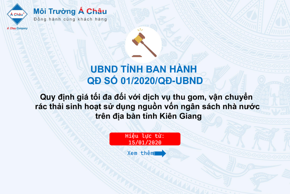 Giá dịch vụ thu gom và vận chuyển rác thải sinh hoạt trên địa bàn Tỉnh Kiên Giang!