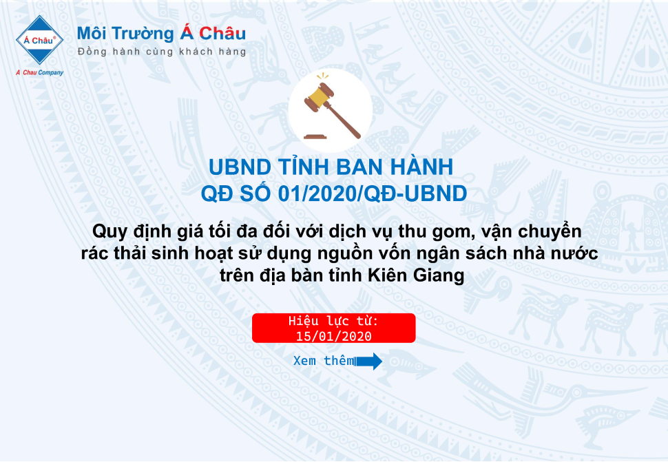 Giá dịch vụ thu gom và vận chuyển rác thải sinh hoạt trên địa bàn Tỉnh Kiên Giang!