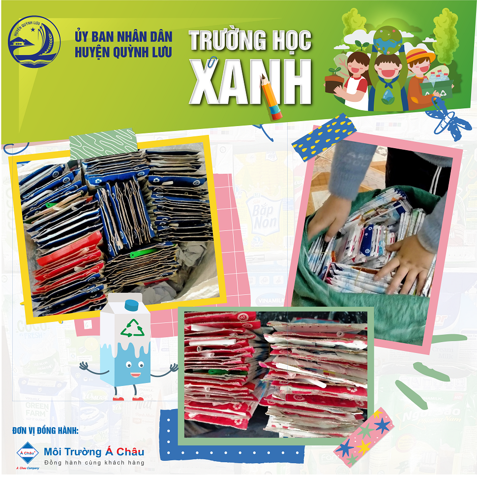 huyện Quỳnh Lưu trường học xanh tái chế vỏ hộp sữa