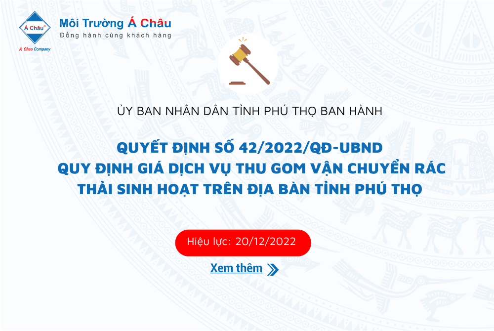 Giá dịch vụ thu gom vận chuyển rác thải sinh hoạt trên địa bàn tỉnh Phú Thọ