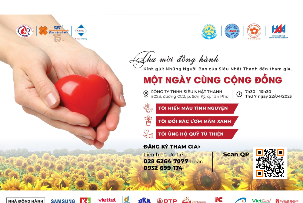 Thư mời “Một ngày cùng Cộng đồng” lần I/2023: hiến máu tình nguyện, gây Quỹ thiện nguyện và "đổi rác ươm mầm xanh"!