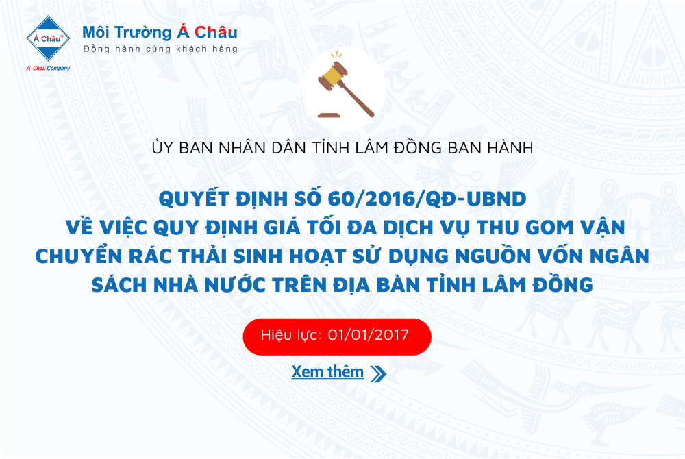 Giá tối đa dịch vụ thu gom, vận chuyển rác thải sinh hoạt sử dụng nguồn vốn ngân sách nhà nước trên địa bàn tỉnh Lâm Đồng