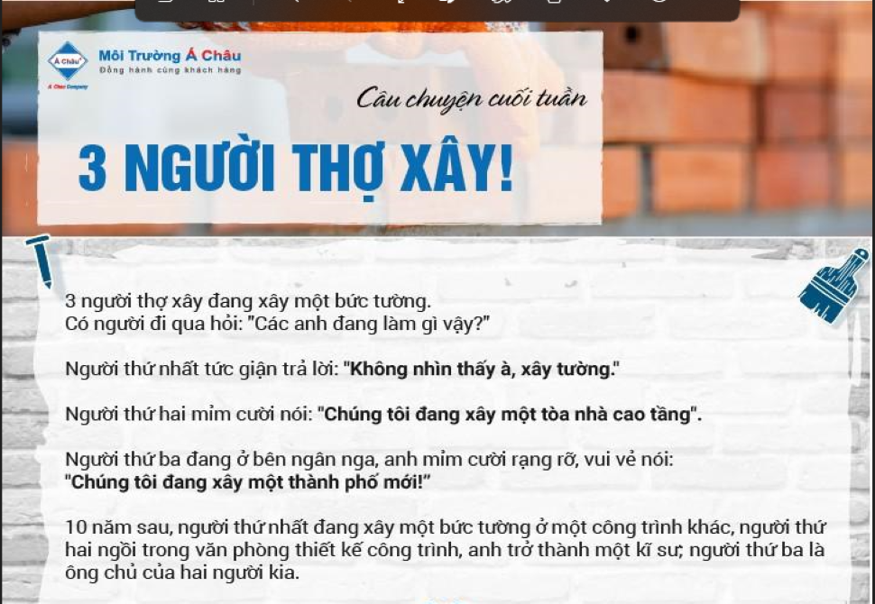 Câu chuyện cuối tuần - Ba người thợ xây!