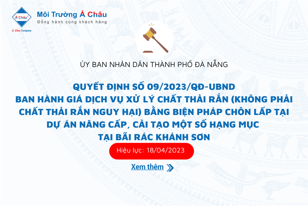 Giá dịch vụ xử lý chất thải rắn (không phải chất thải rắn nguy hại) tại bãi rác Khánh Sơn, Thành phố Đà Nẵng.