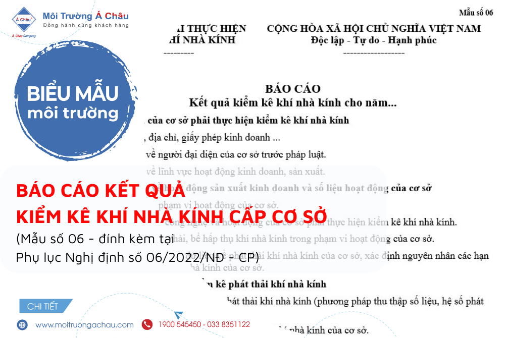 Biểu mẫu Báo cáo kết quả kiểm kê khí nhà kính cấp cơ sở