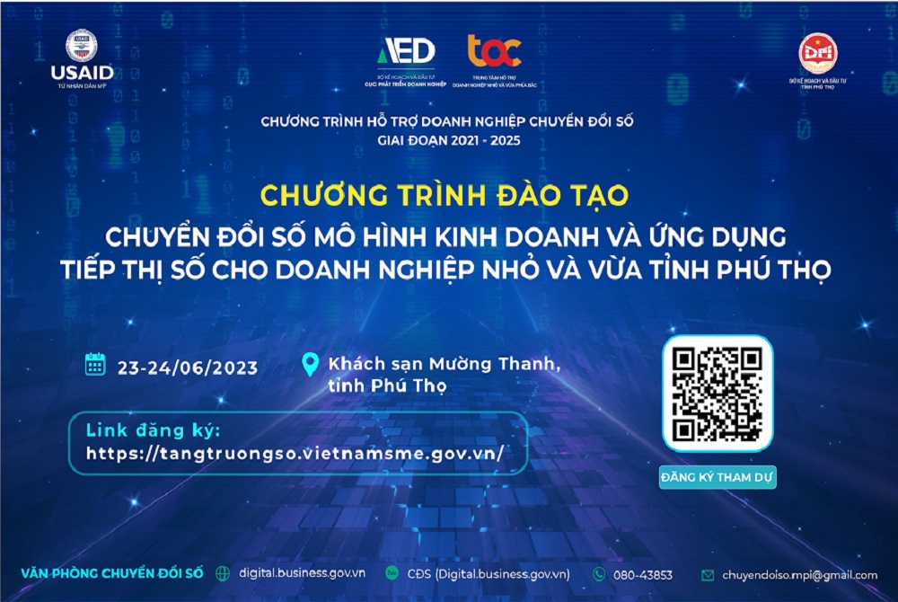 Chương trình đào tạo: Chuyển đổi số mô hình kinh doanh và ứng dụng tiếp thị số cho Doanh nghiệp nhỏ và vừa tỉnh Phú Thọ