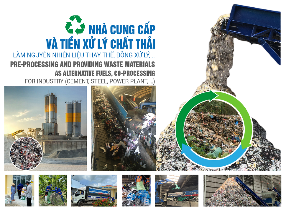 sơ chế rác cắt rác làm nhiên liệu thay thế cho nhà máy xi măng